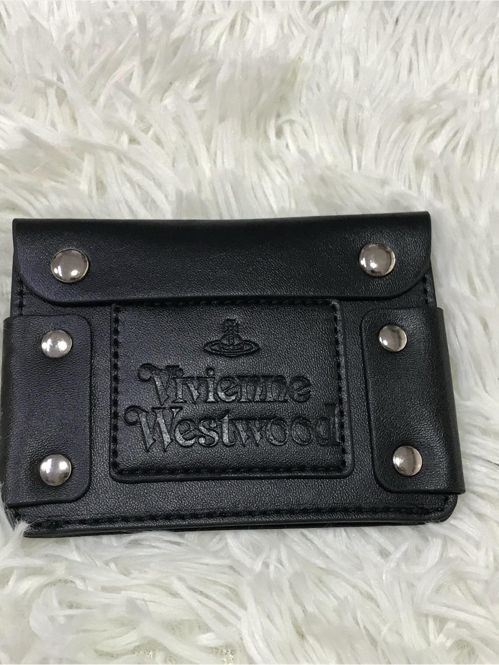 Vivienne Westwood Black Leather Studded Card Holder